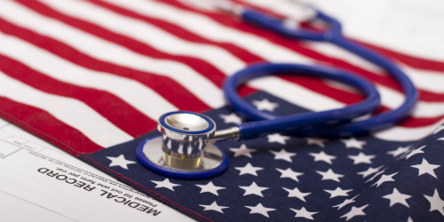 Stethoscope on USA flag