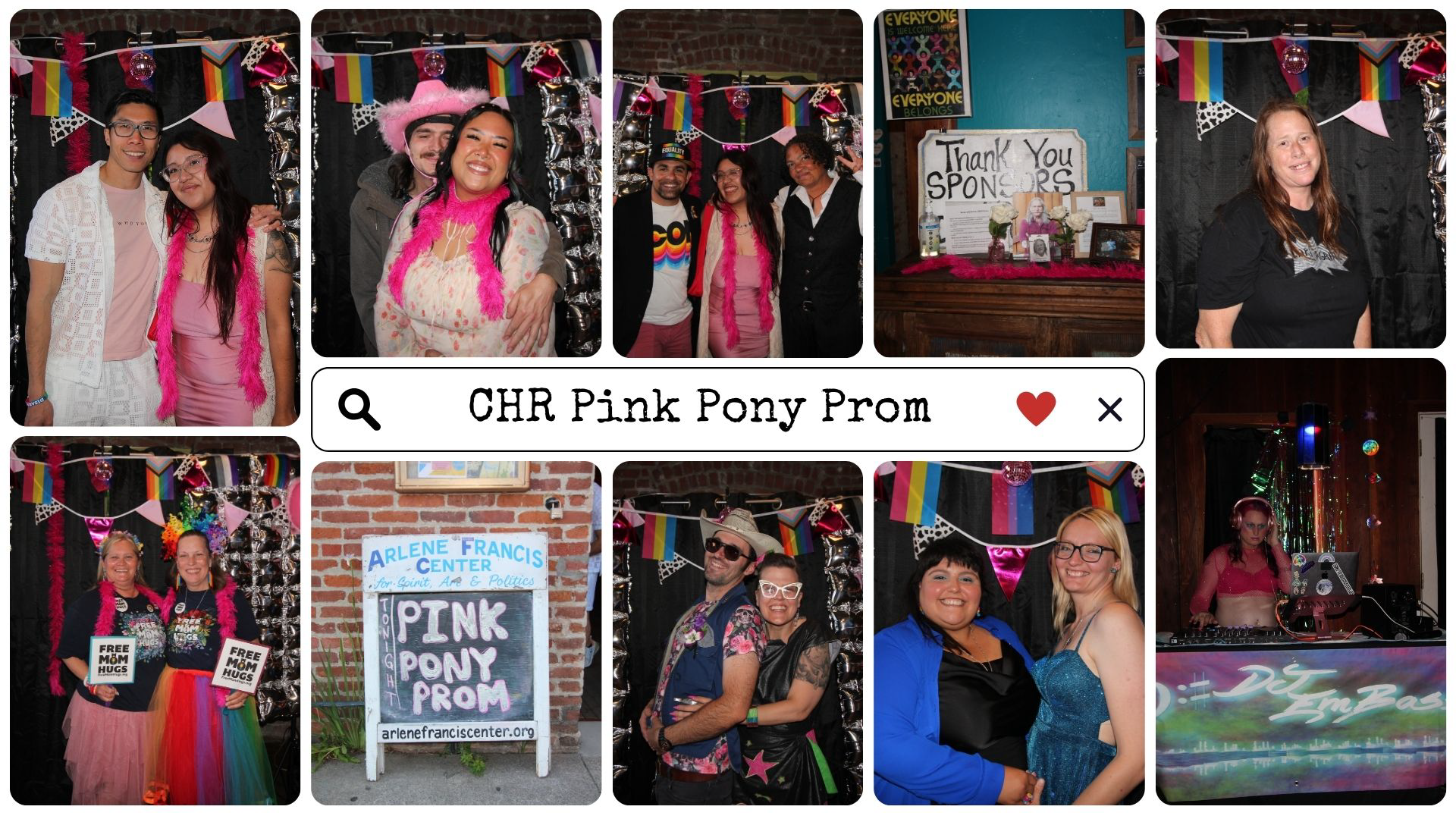 A Collage of pictures from the Pink Pony Prom that the Commission hosted on June 22, 2025