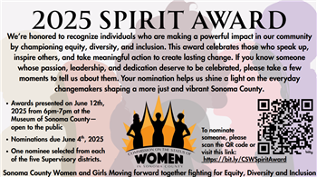 Commission on the Status of Women, Sonoma County Spirit Award