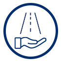 graphic of a hand helping with a road